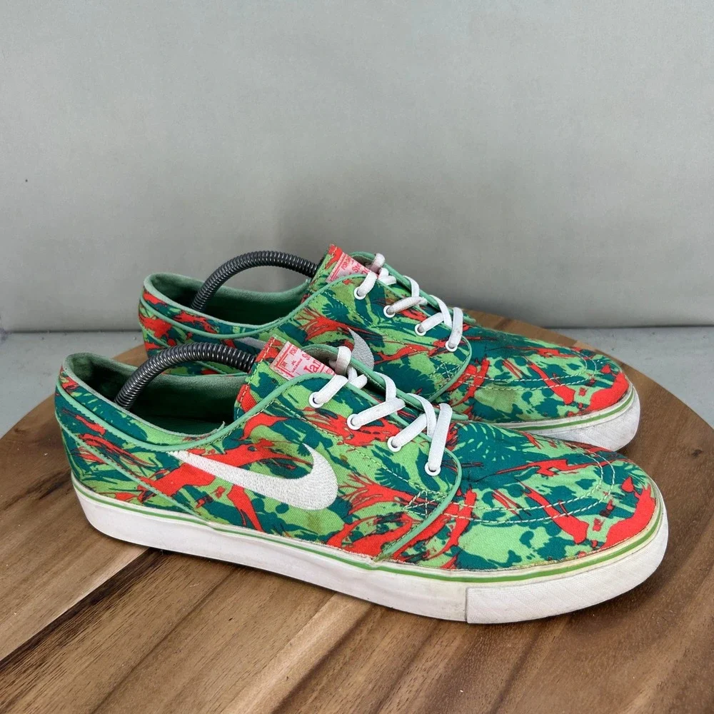 Nike SB Zoom Stefan Janoski Canvas Lucid Green Tiger Camo 657944-316 Mens 11.5